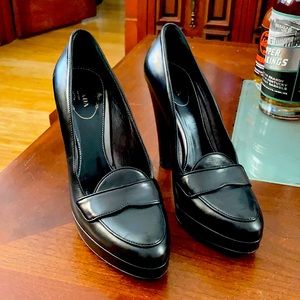 Prada Size 5 | 36 Leather Platform Loafer Pumps